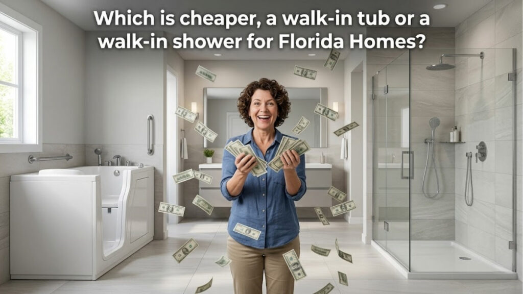 Which is cheaper, a walk-in tub or a walk-in shower for Florida Homes?